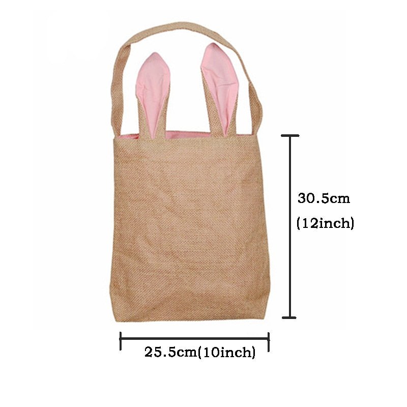 10pcs Easter Bunny Easter Egg Hunting Tote Bag Blanks