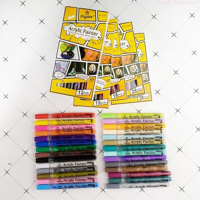 Colours Set Acrylic Paint Marker Pens