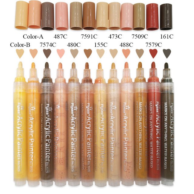Colours Set Acrylic Paint Marker Pens
