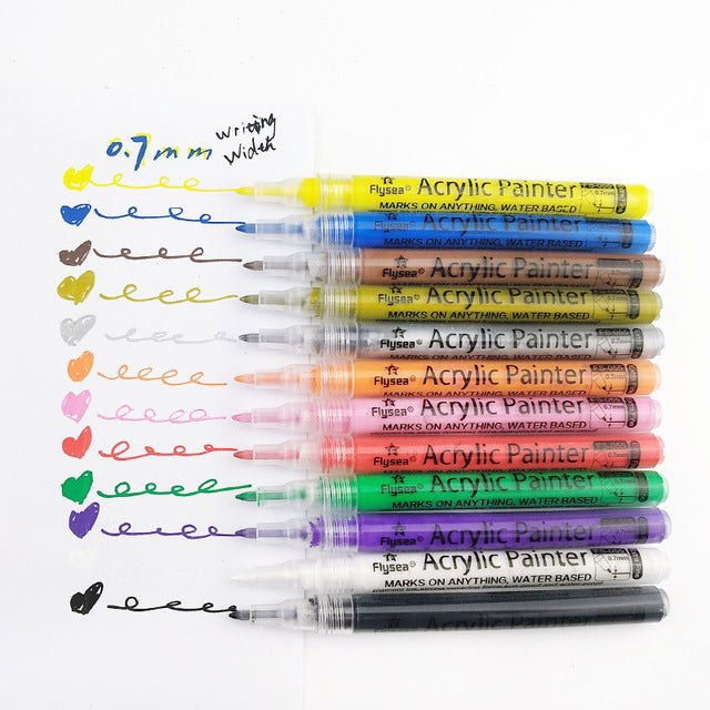 Colours Set Acrylic Paint Marker Pens