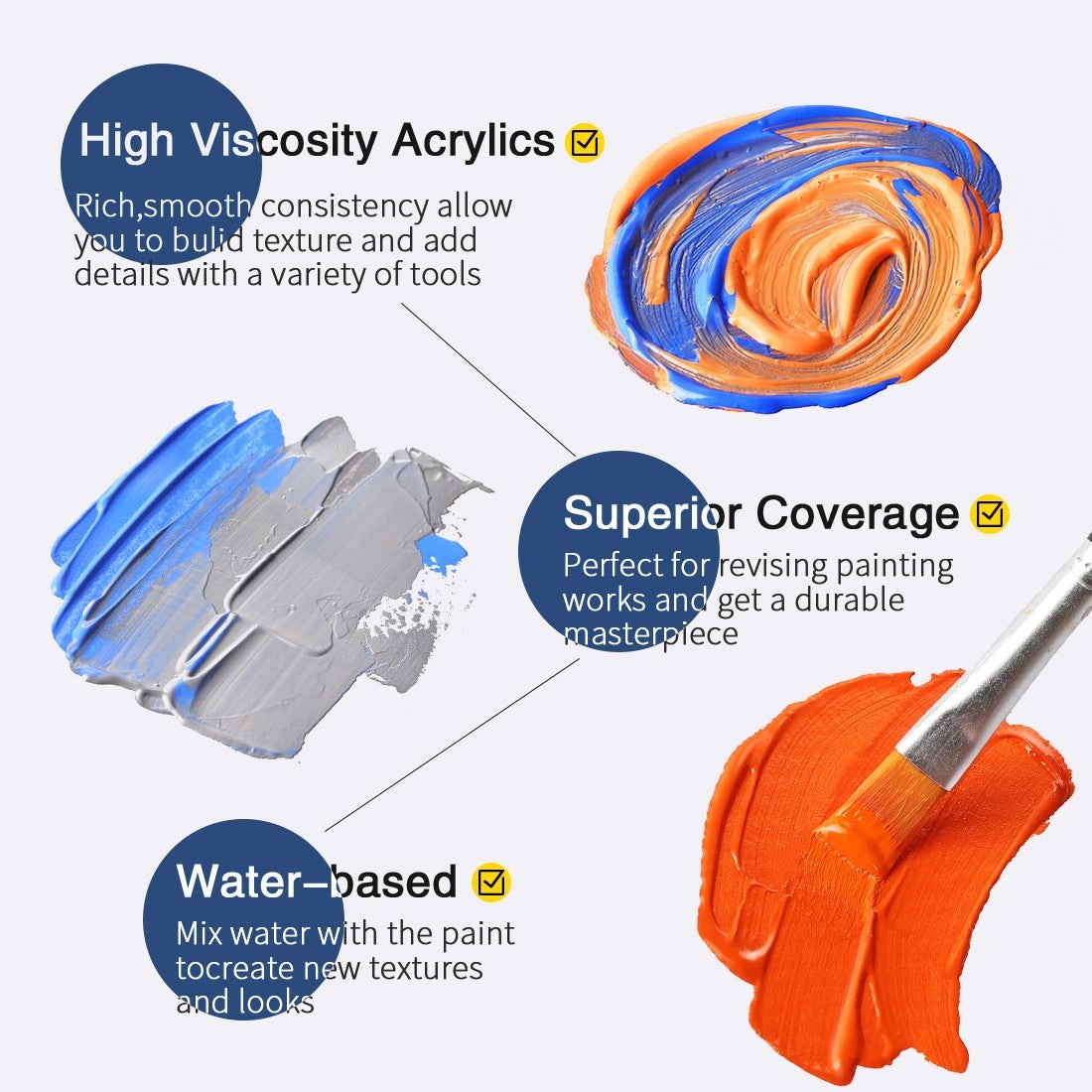 12 Colour Acrylic Paint, Brush & Palette Starter Pack Paint