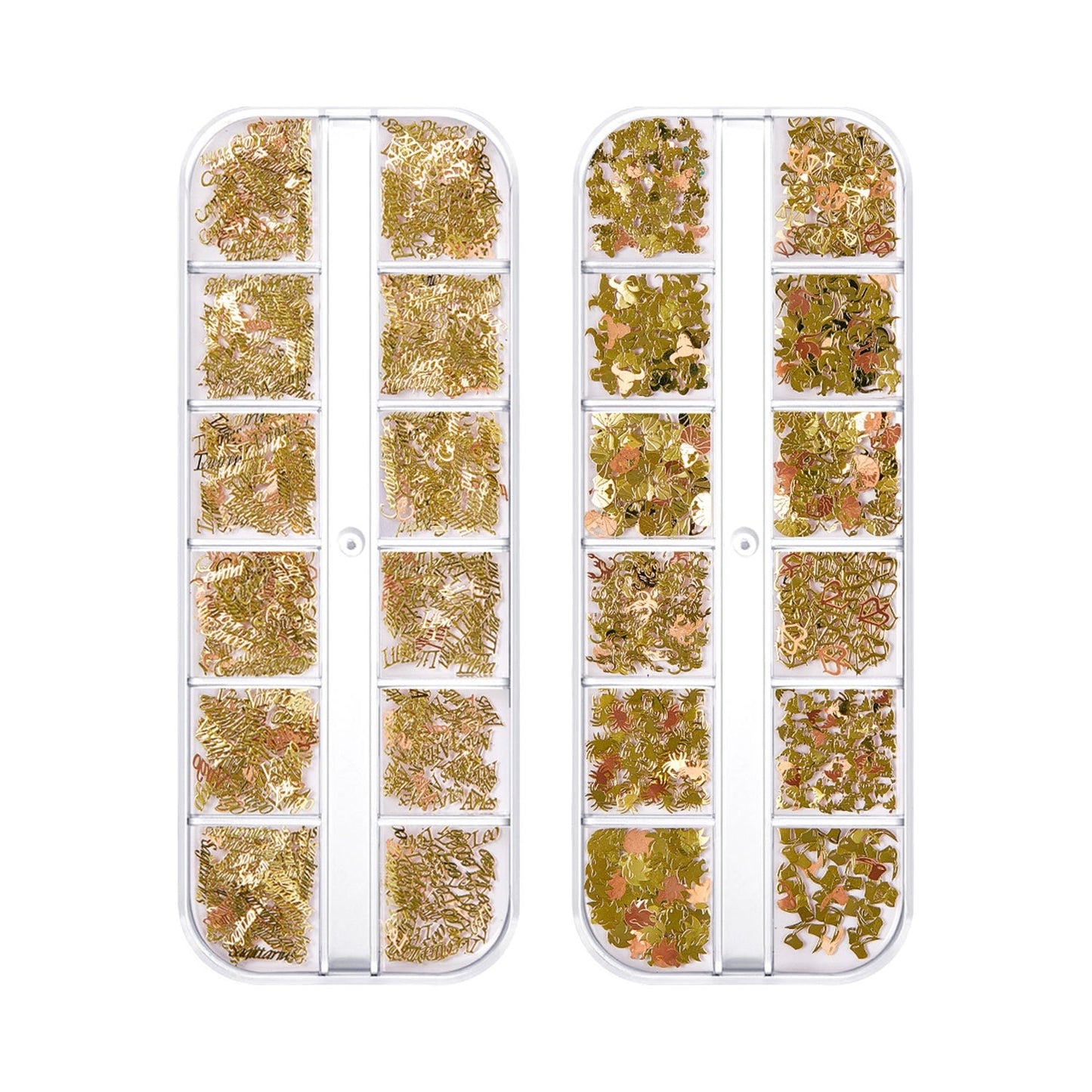 12 Grids/Box Zodiac Metallic Resin Filler