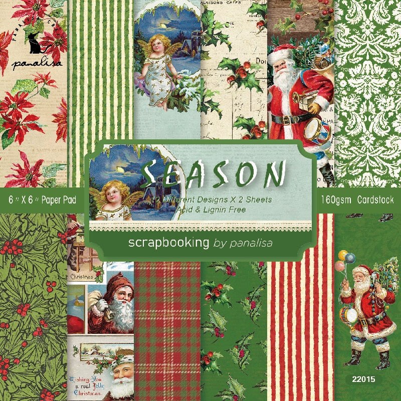 160gsm Scrapbook Cardstock Craft Paper - 6Inch - Festive Season