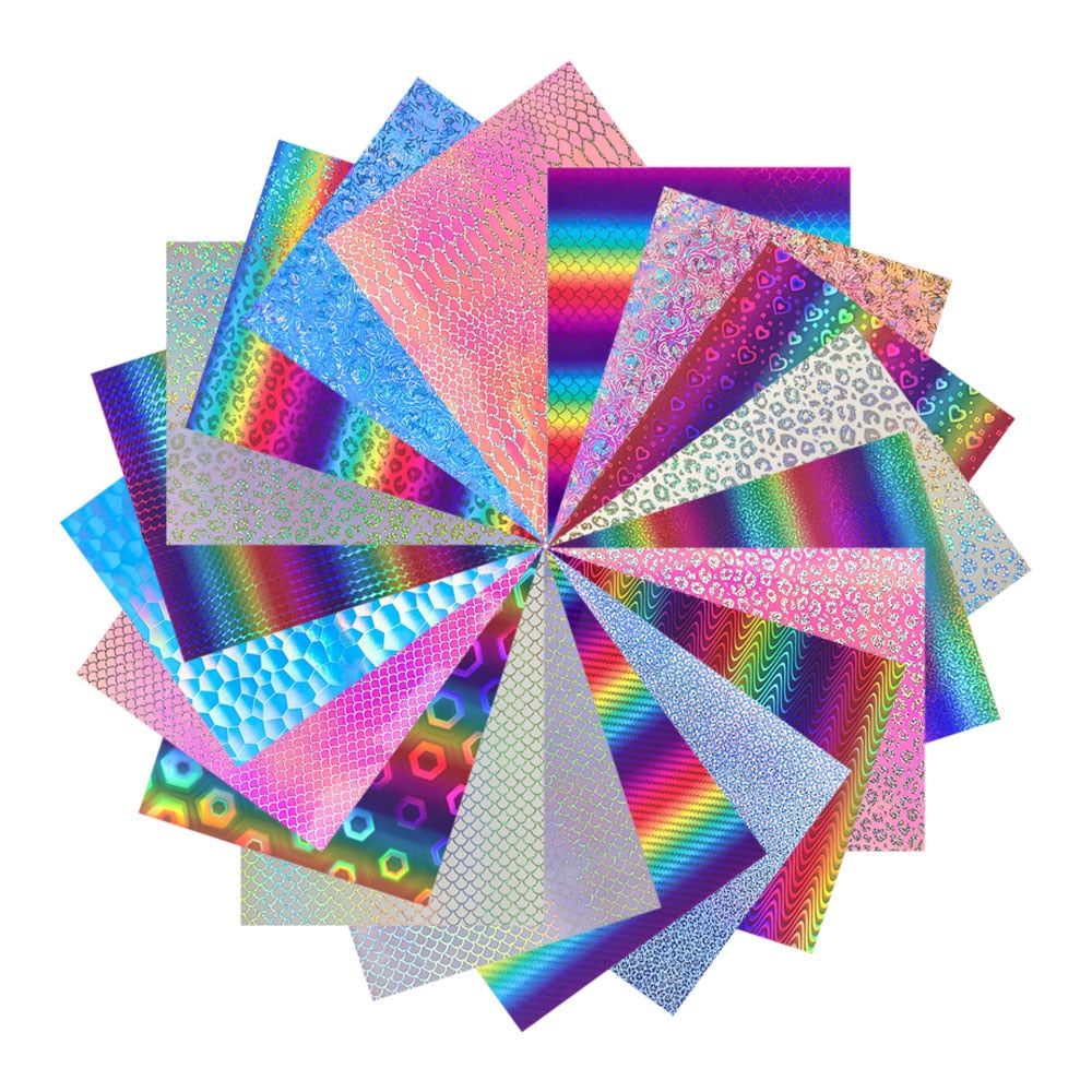 Sheets 30x20cm Holographic Adhesive Vinyl Starter Pack
