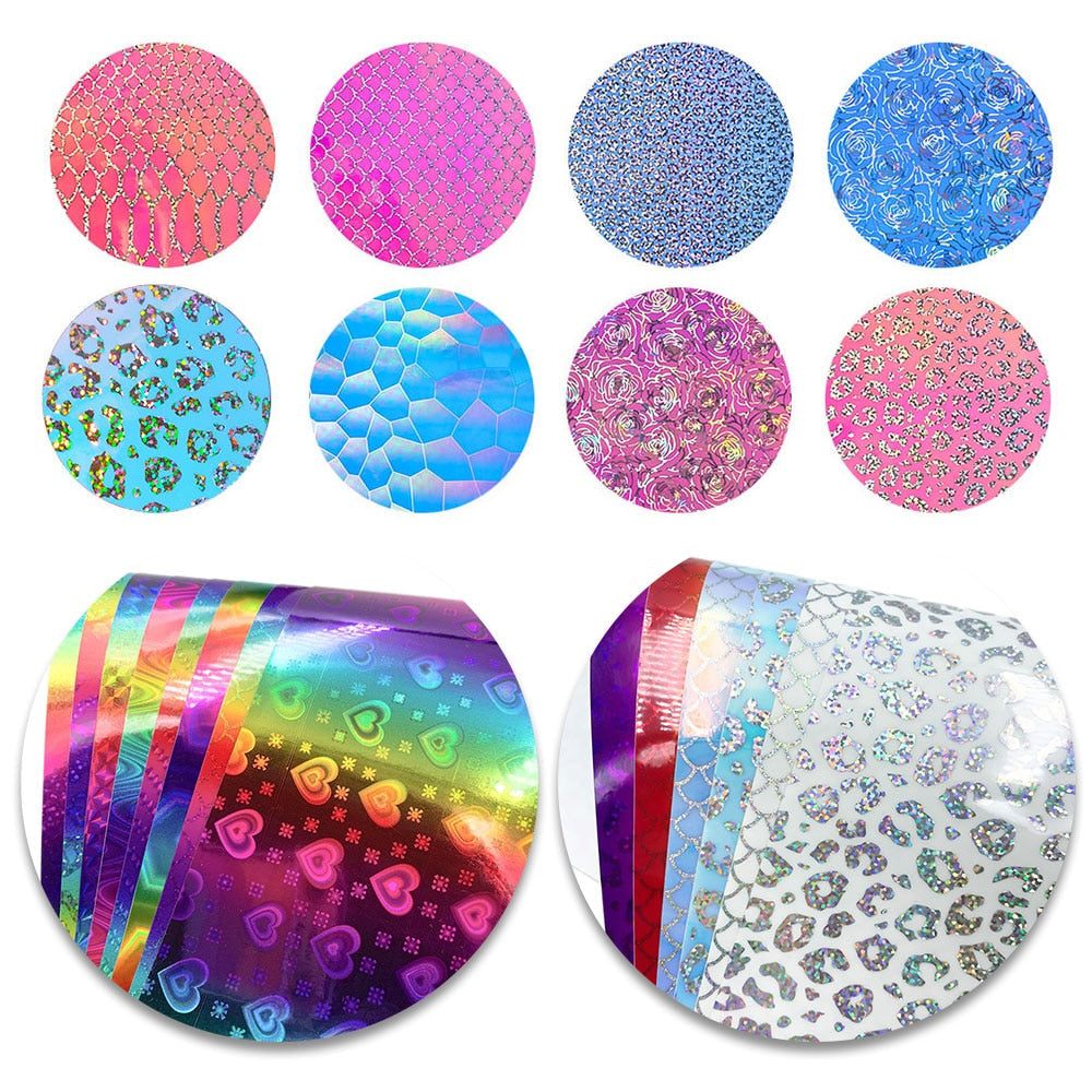 Sheets 30x20cm Holographic Adhesive Vinyl Starter Pack