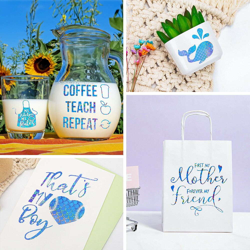 Sheets 30x20cm Holographic Adhesive Vinyl Starter Pack