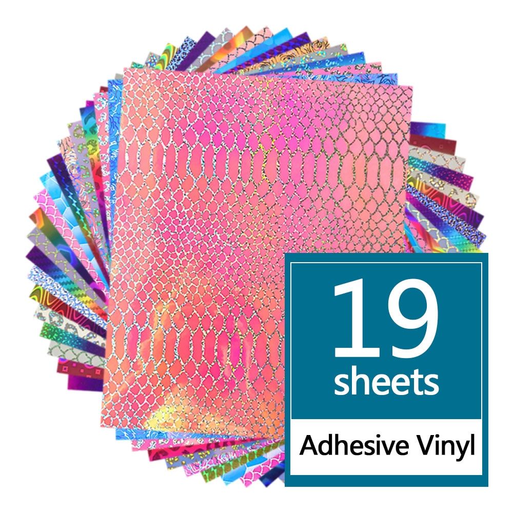 Sheets 30x20cm Holographic Adhesive Vinyl Starter Pack