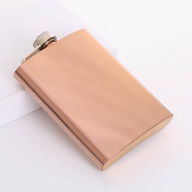 225ml Rainbow Gold Rose Stainless Steel Hip Flask Set Blanks