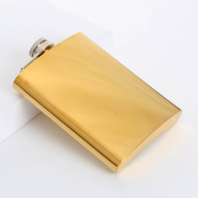 225ml Rainbow Gold Rose Stainless Steel Hip Flask Set Blanks
