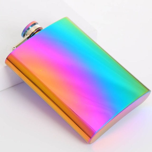 225ml Rainbow Gold Rose Stainless Steel Hip Flask Set Blanks