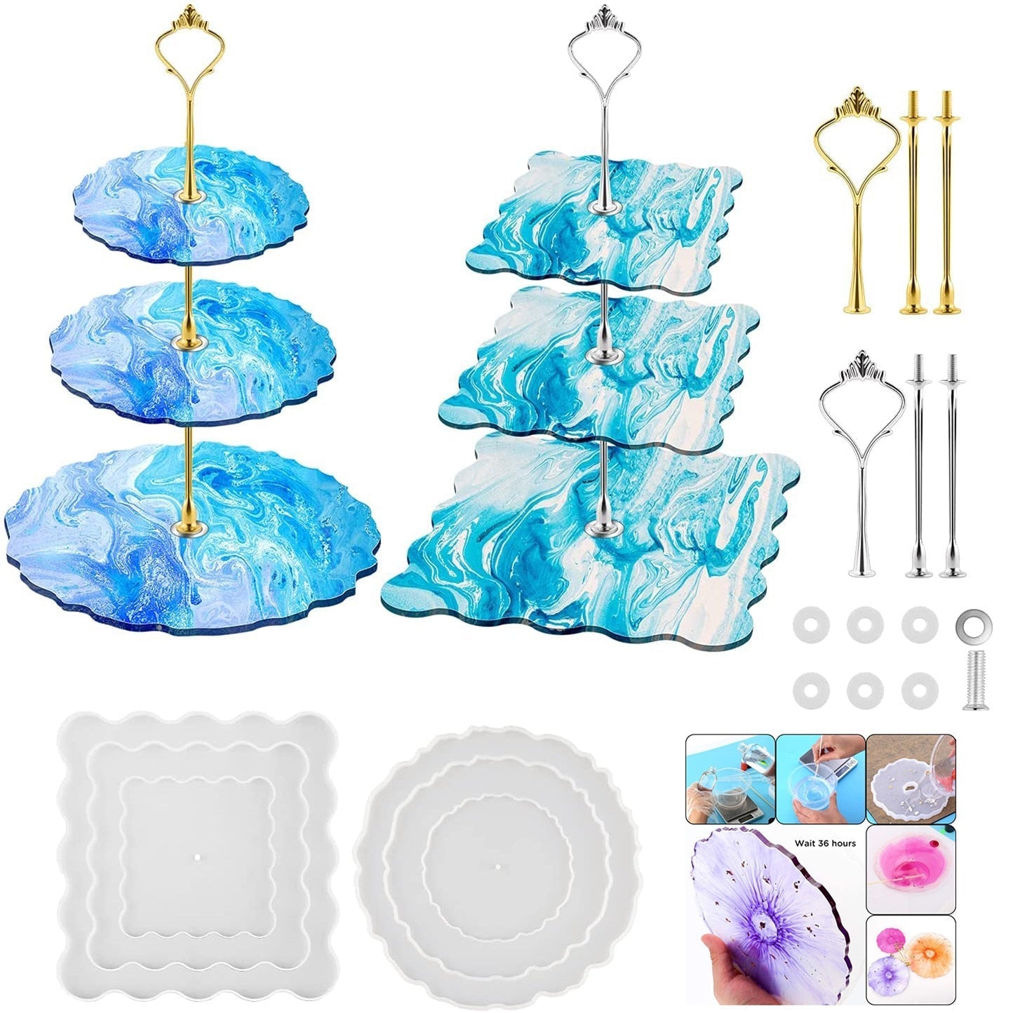 Layer Cupcake Stand Silicone Epoxy Mould Kit Resin Moulds