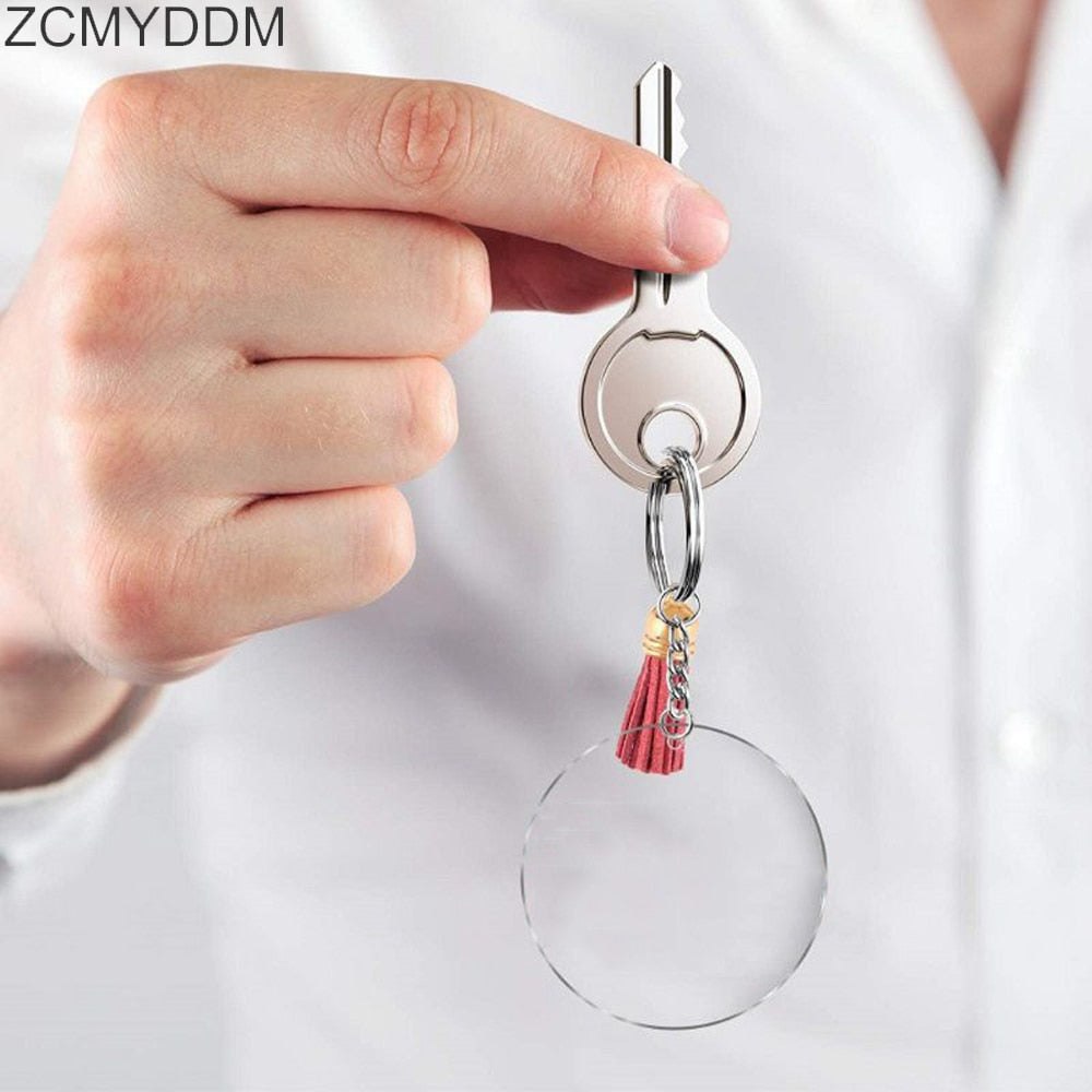 30 x Clear Acrylic Key Ring Sets - Circle & Hexagon