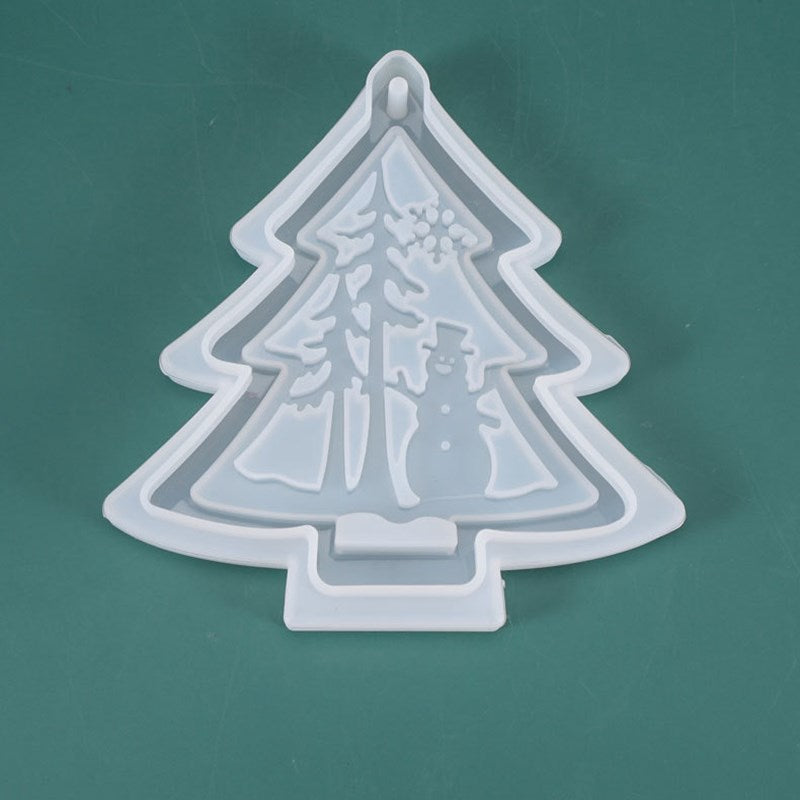 3D Layered Christmas Tree Ornament Snowman Resin Mould Resin Mould