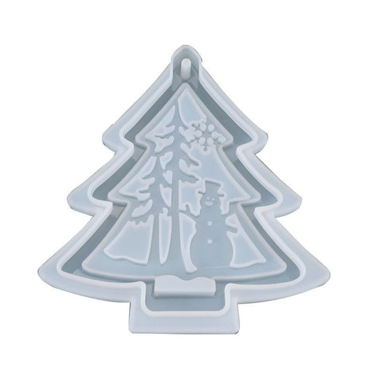 3D Layered Christmas Tree Ornament Snowman Resin Mould Resin Mould