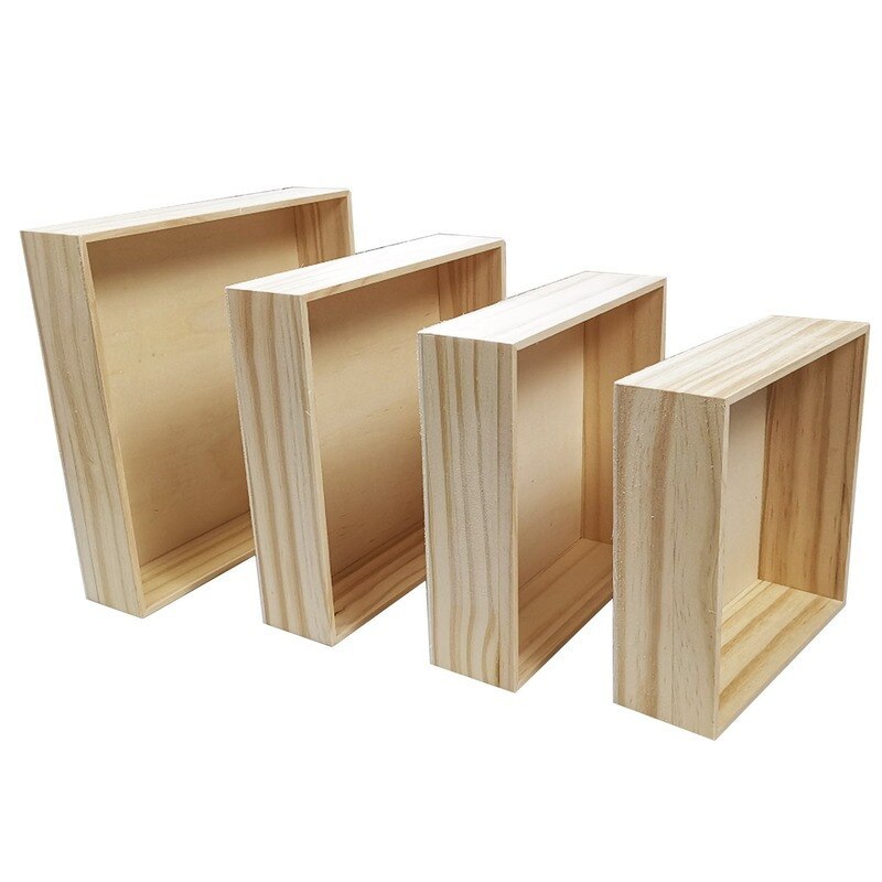Pack Nestled Wood Organiser Tray Storage Box Blanks