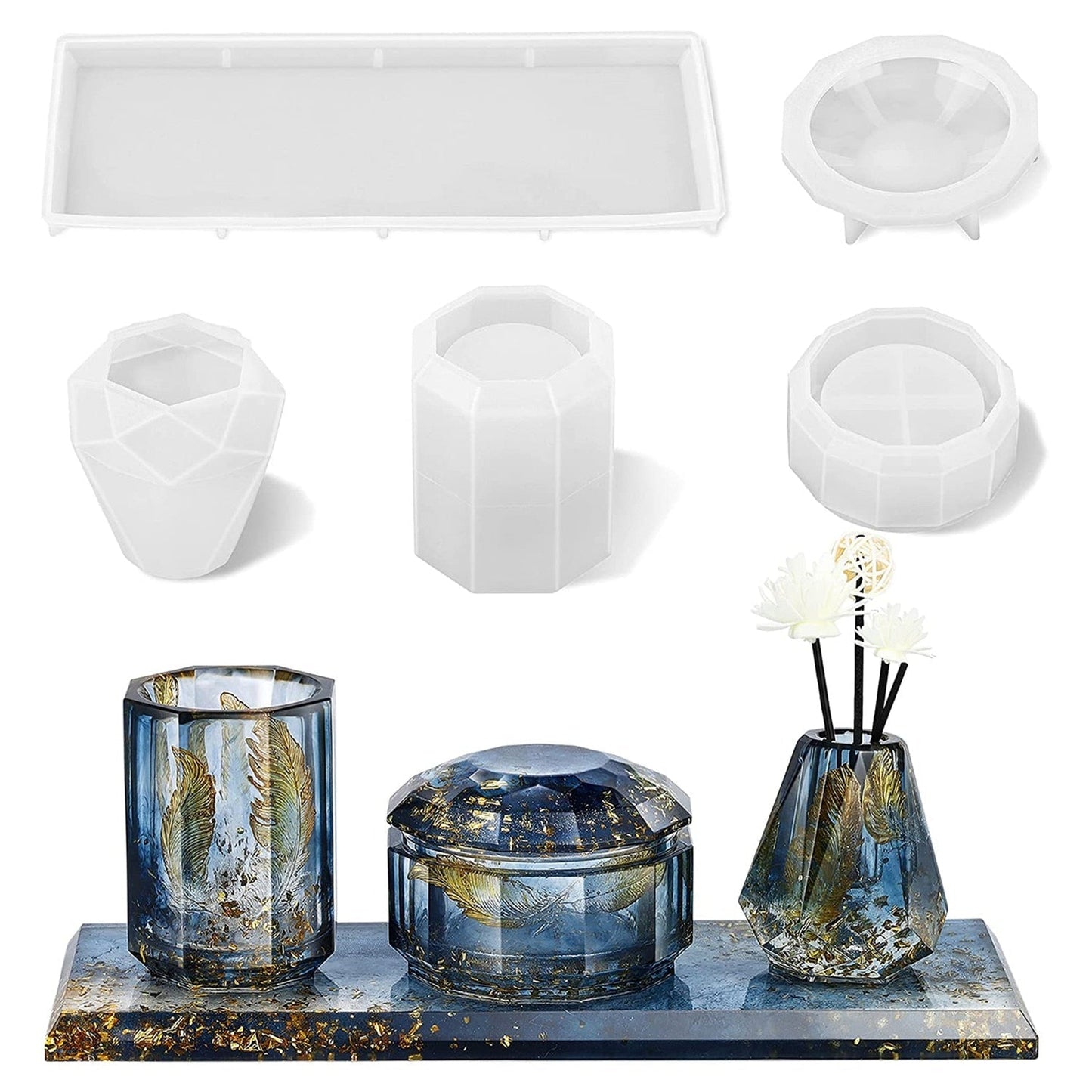 4Pcs Bathroom Accessories Silicone Moulds Set Mould