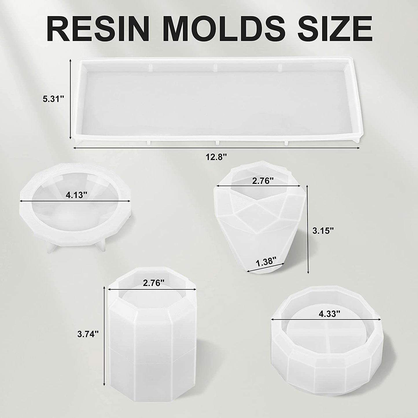 4Pcs Bathroom Accessories Silicone Moulds Set Mould