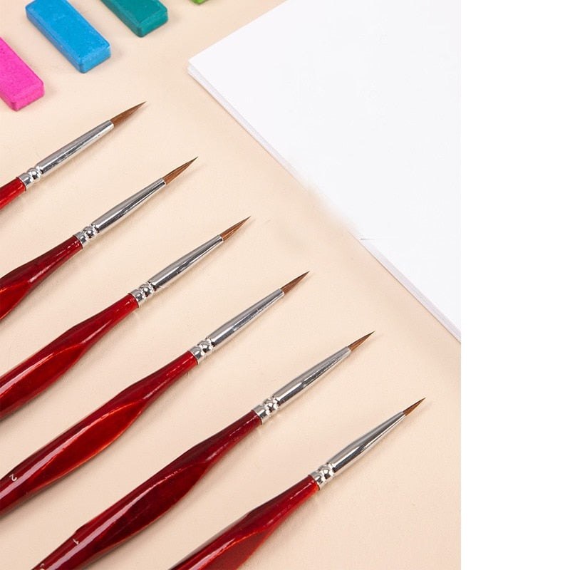 6Pcs Extra Fine Paint By Numbers Brushes Set
