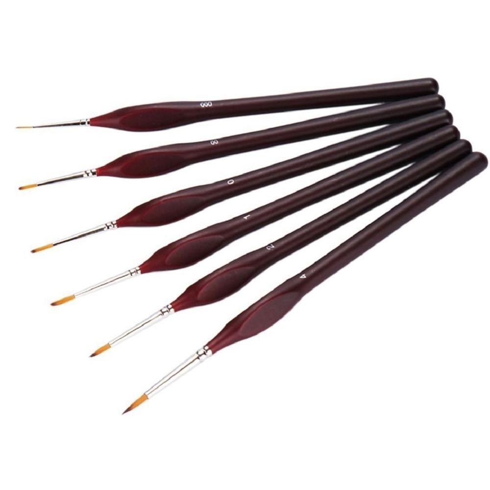 6Pcs Extra Fine Paint By Numbers Brushes Set