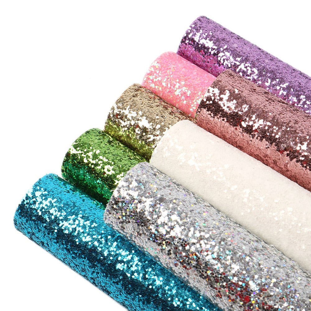 Size Chunky Glitter Faux Leather Sheets Packs Cut