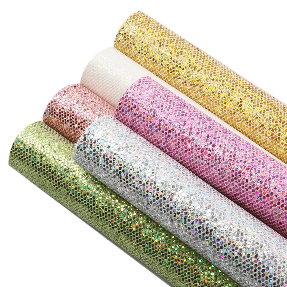 Size Chunky Glitter Faux Leather Sheets Packs Cut