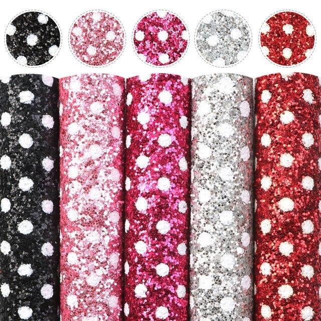 Size Chunky Glitter Faux Leather Sheets Packs Cut