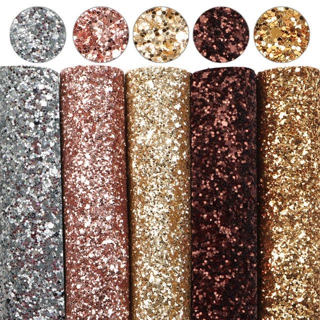 Size Chunky Glitter Faux Leather Sheets Packs Cut