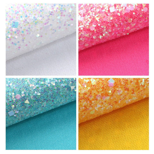 Size Chunky Glitter Faux Leather Sheets Packs Cut