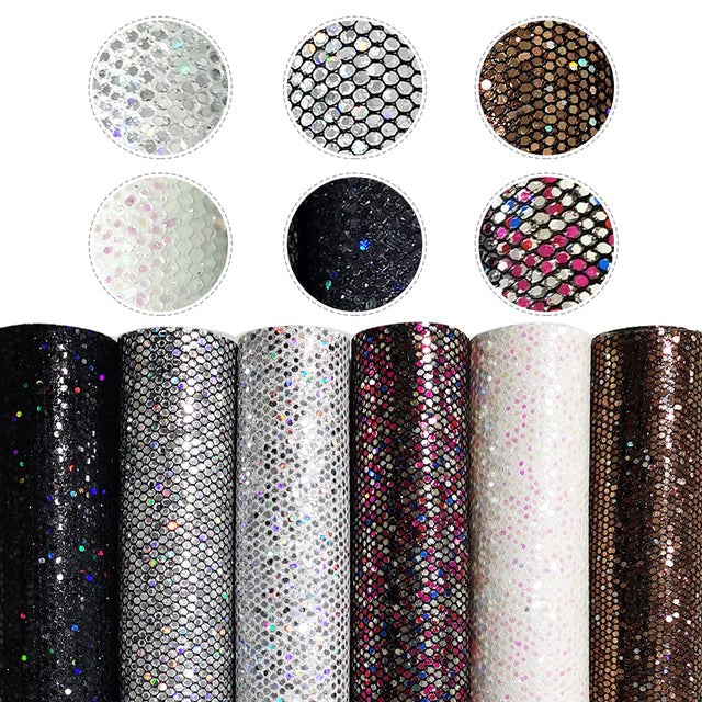 Size Chunky Glitter Faux Leather Sheets Packs Cut