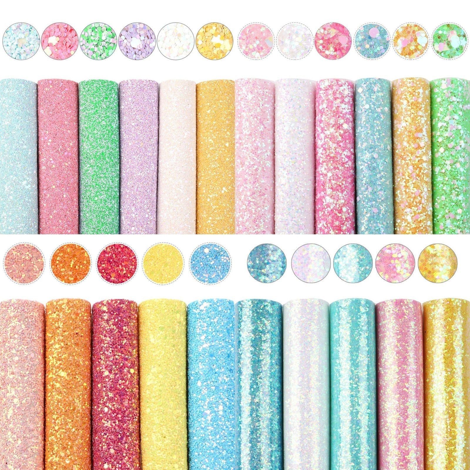 Size Chunky Glitter Faux Leather Sheets Packs Cut