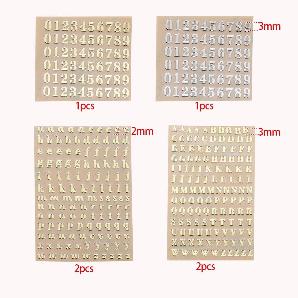 Alphabet and Numbers Stickers Resin