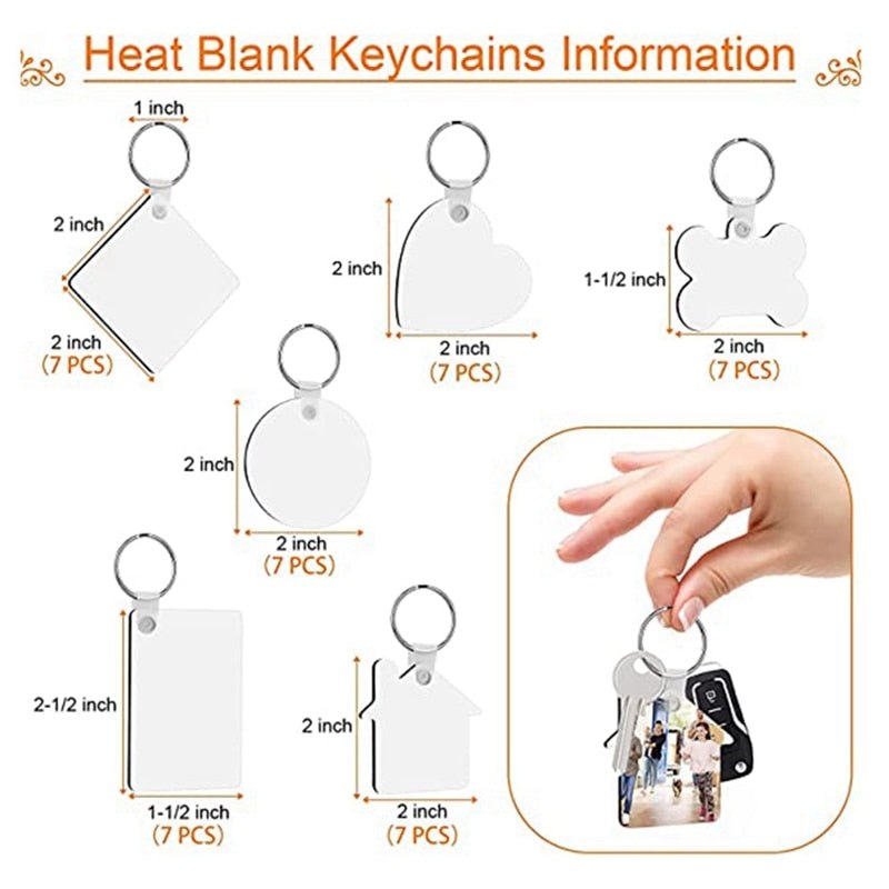 Bulk Dye Sublimation Key Ring Blanks