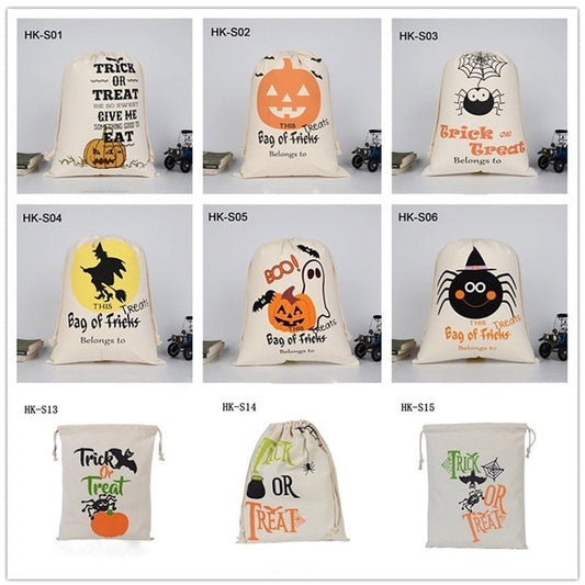 Bulk Halloween Trick Or Treat Canvas Candy Sacks Blanks