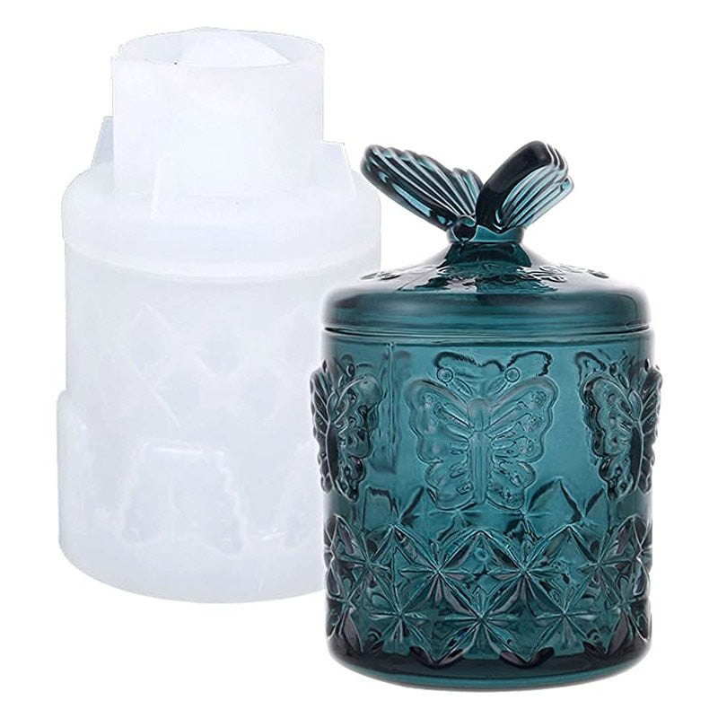 Butterfly Lid Resin Storage Jar Trinket Box Silicone Mould – Craft