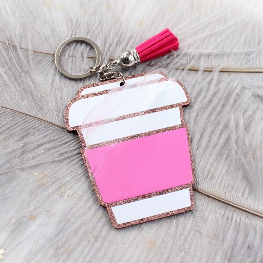 Coffee Cup Keychain Acrylic Blank Blanks