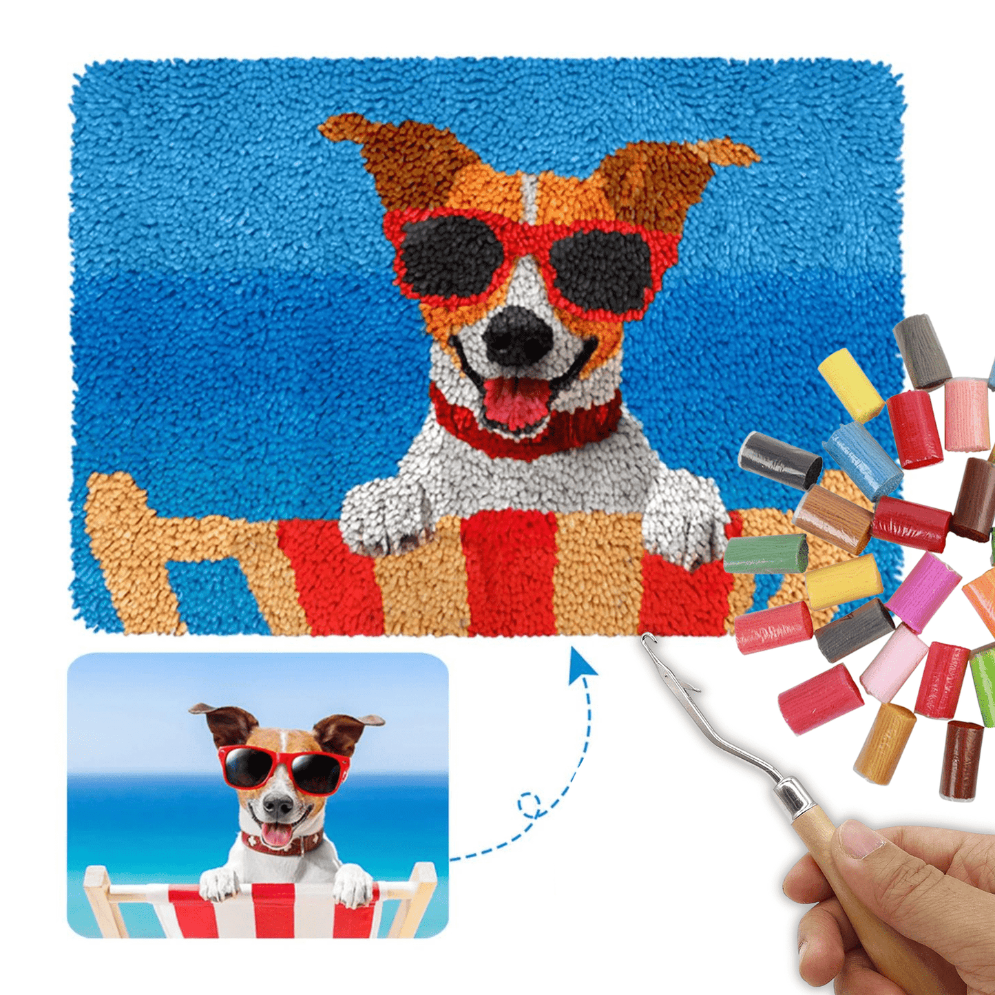 Customised Latch Hook Rug Making Kits - Large Photo Latch Hook Rug Kit