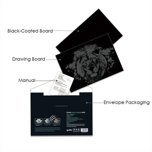 DIY Animal Scratch Art Painting 40.5x28.5 CM - Wolf Scratch Art Kit