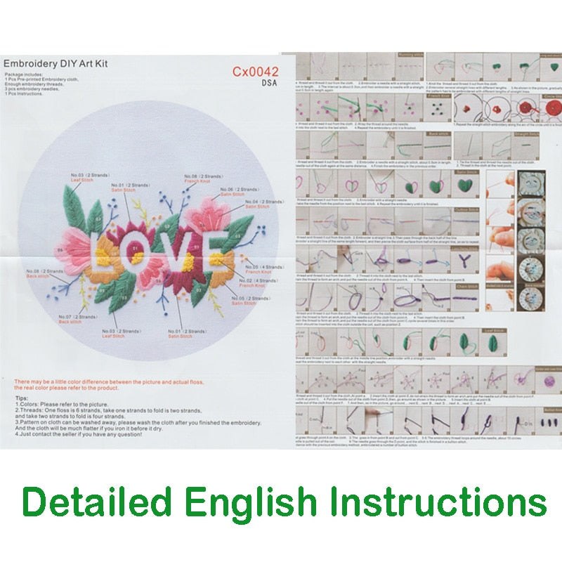 DIY Embroidery Kit - Floral Love Embroidery