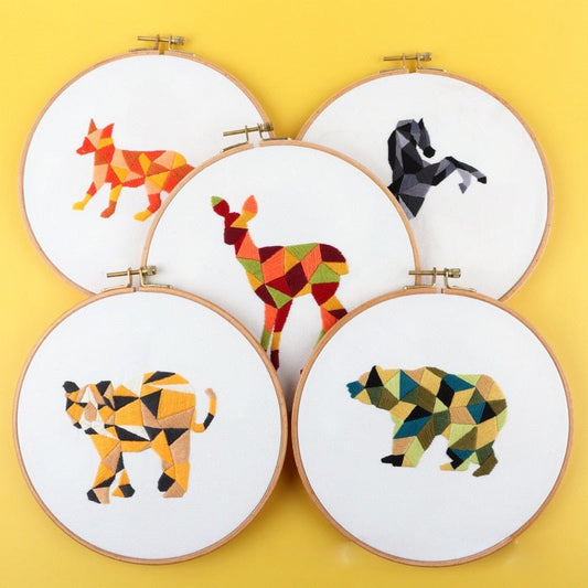 DIY Embroidery Kit - Geometric Animals Range Embroidery