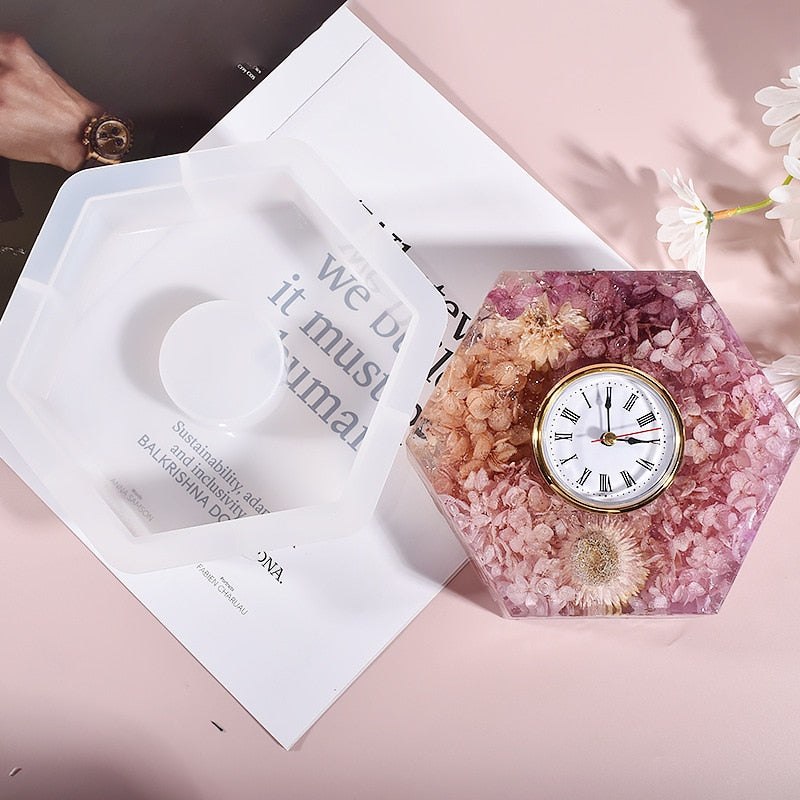 DIY Epoxy Resin Clock Ornaments Silicone Mould Kits
