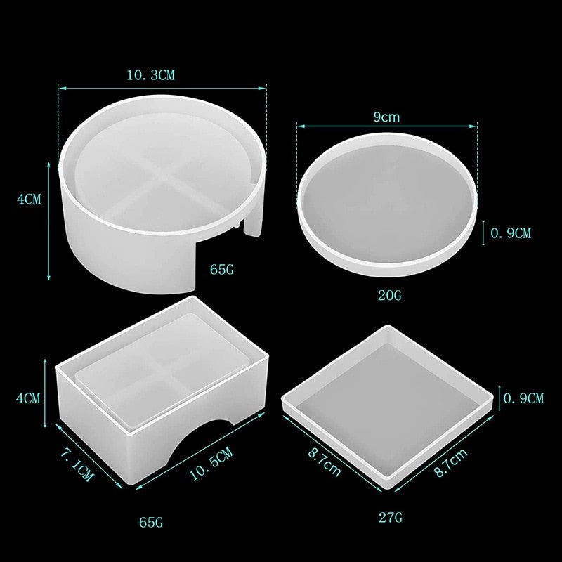 DIY Epoxy Resin Coaster Silicone Mould Set