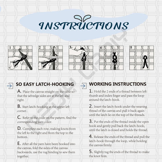 DIY Halloween Latch Hook Rug Kit - Pumpkin Black Cat Embroidery