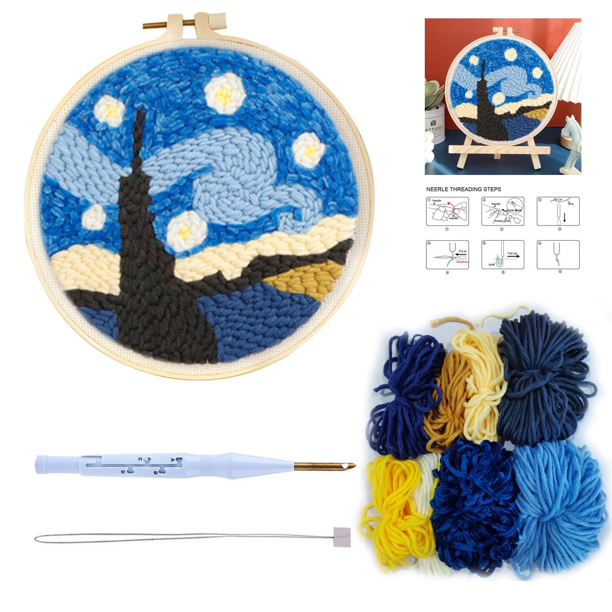 DIY Punch Needle Starter Kit For Beginners - Starry Night – Craft