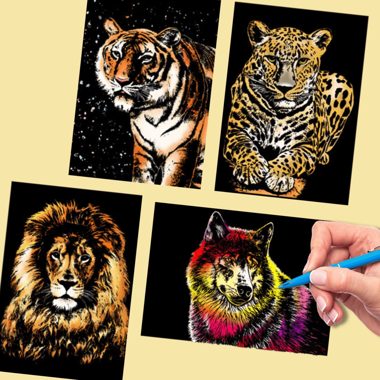 Woodland Animal Scratch Art Pictures