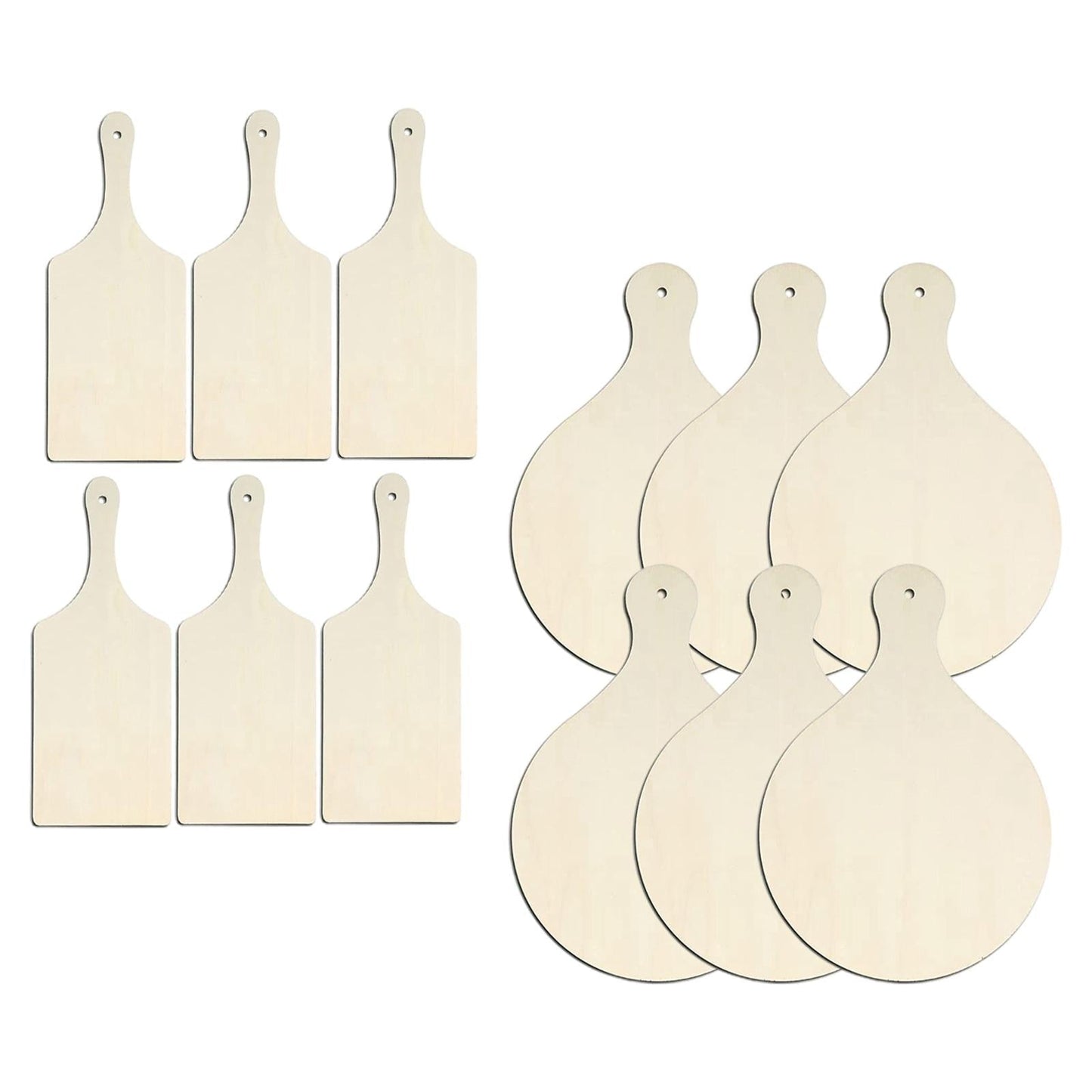 Decorative Wooden Paddle Chopping Board Blanks 6Pcs/Set