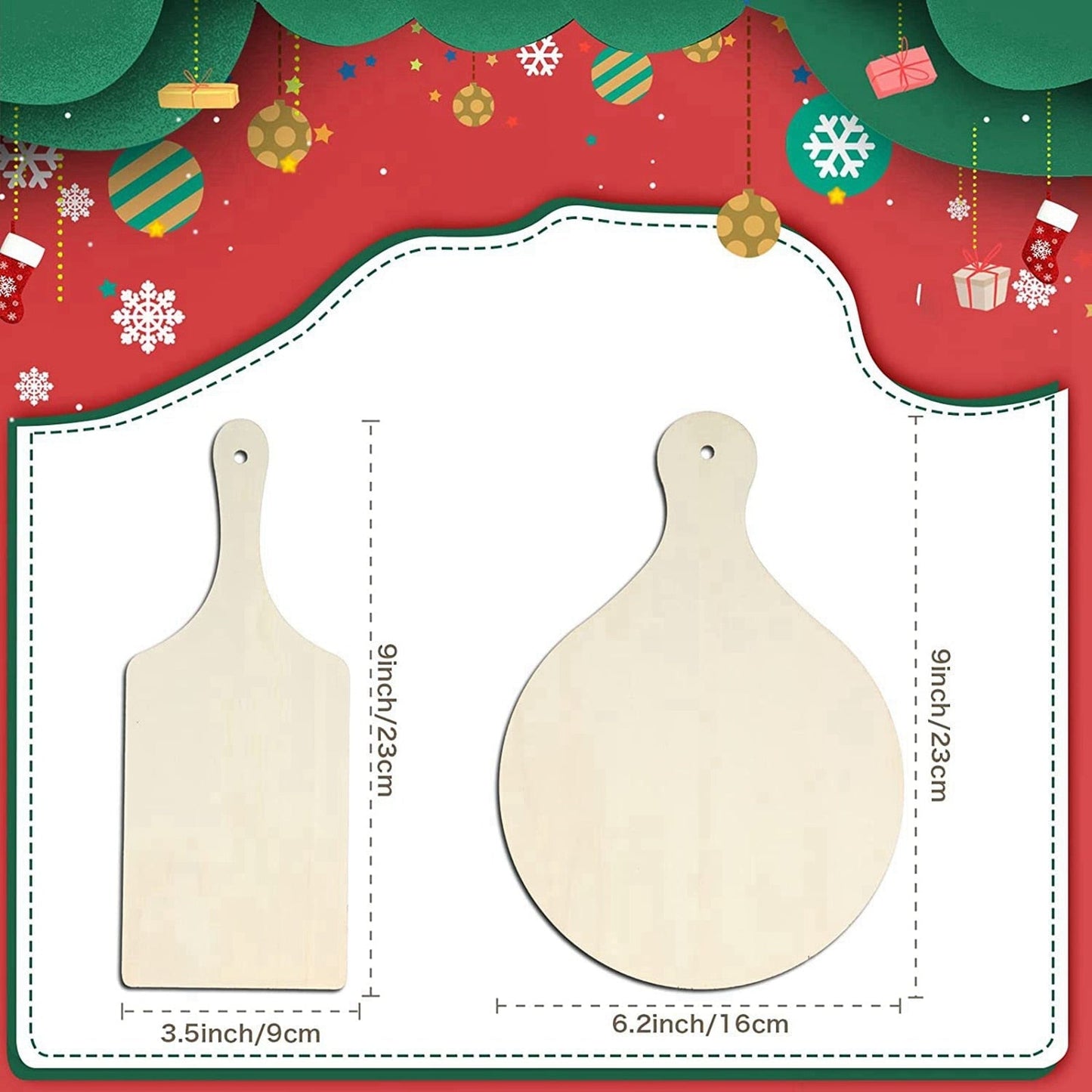 Decorative Wooden Paddle Chopping Board Blanks 6Pcs/Set