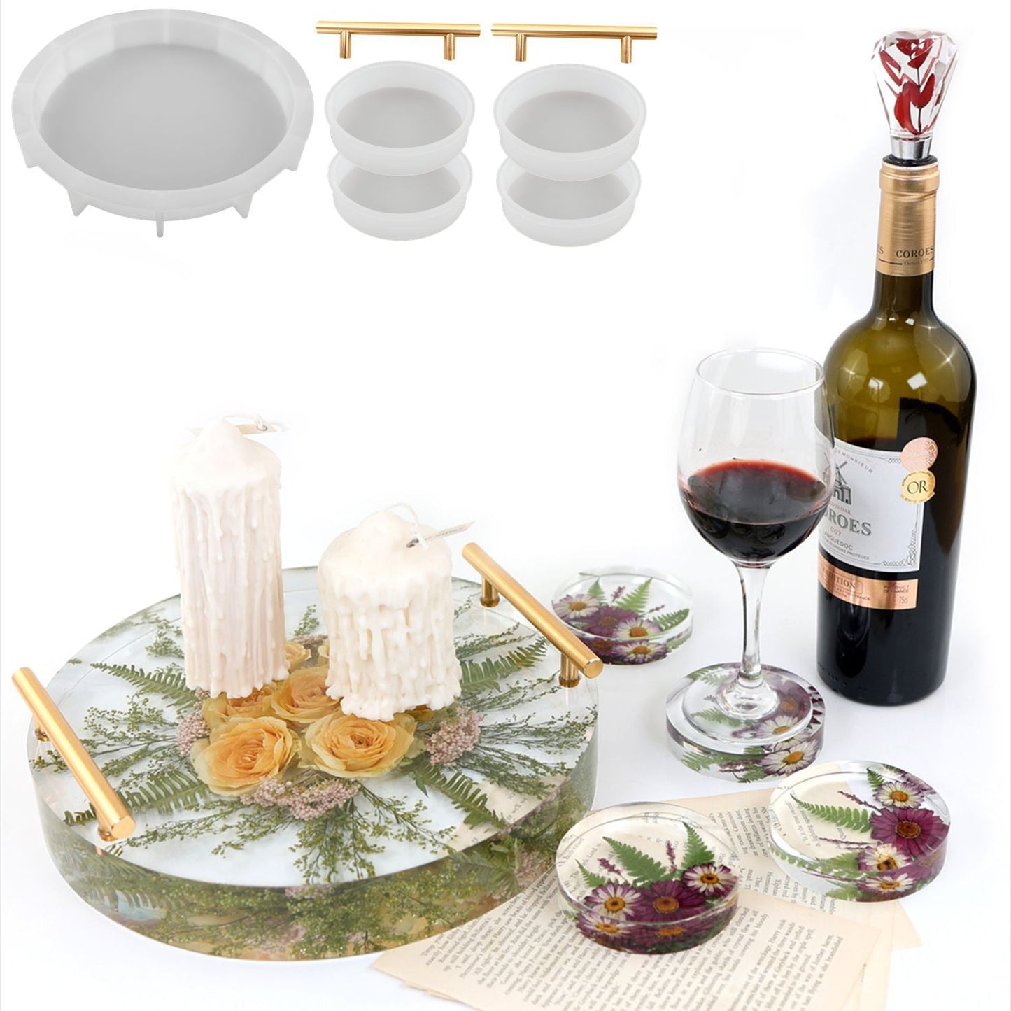 Deep Round Tray & Coaster Resin Silicone Mould Set