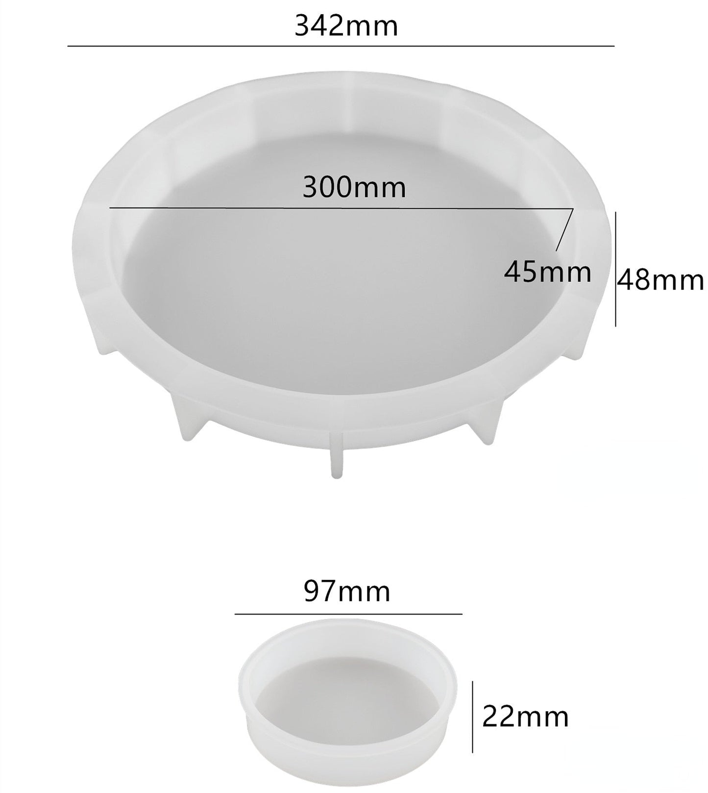 Deep Round Tray & Coaster Resin Silicone Mould Set