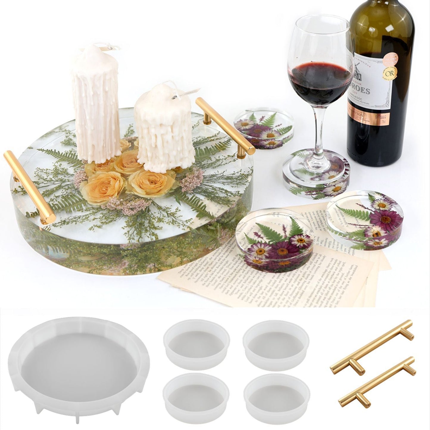 Deep Round Tray & Coaster Resin Silicone Mould Set