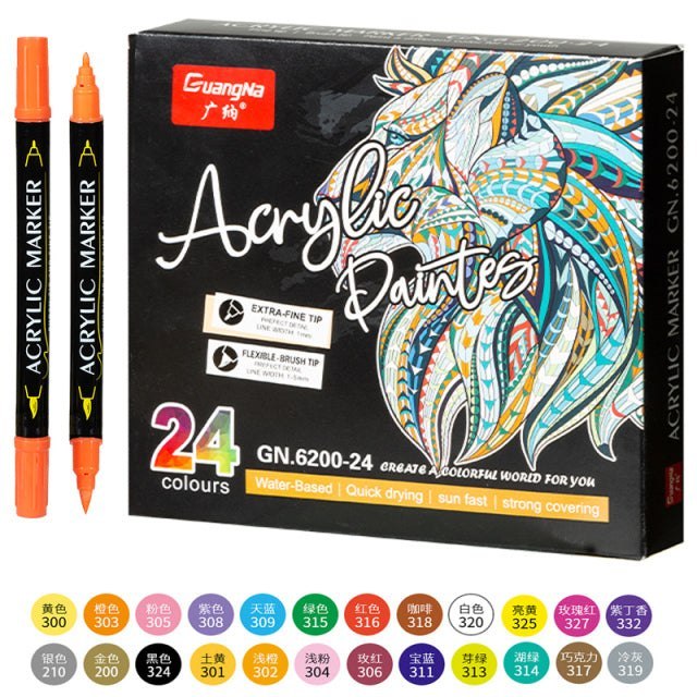 Double Tip Acrylic Paint Pens Numbers